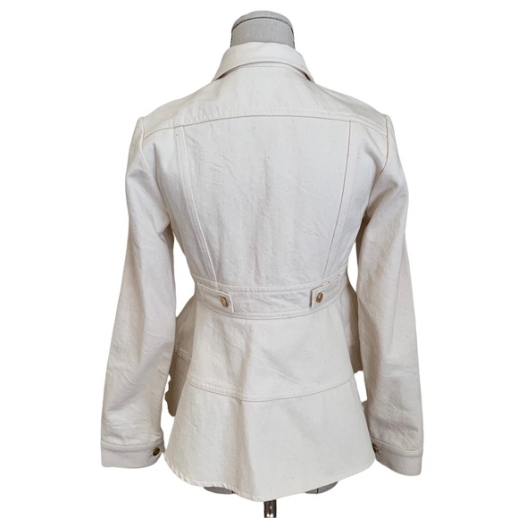 Co Brand Denim Avec Francois Girbaud Ivory A-Line Peplum Jacket Size Small - Picture 4 of 12